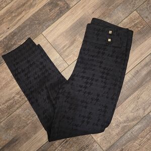 Zac & Rachel Petite Black Womens Black With Gold Accent Pants. Size 6p